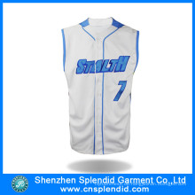 Kundenspezifischer blauer Baseball Jersey Baseball T Shirts Großverkauf